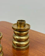 PAIR OF SOLID BRASS CANDLE HOLDERS
