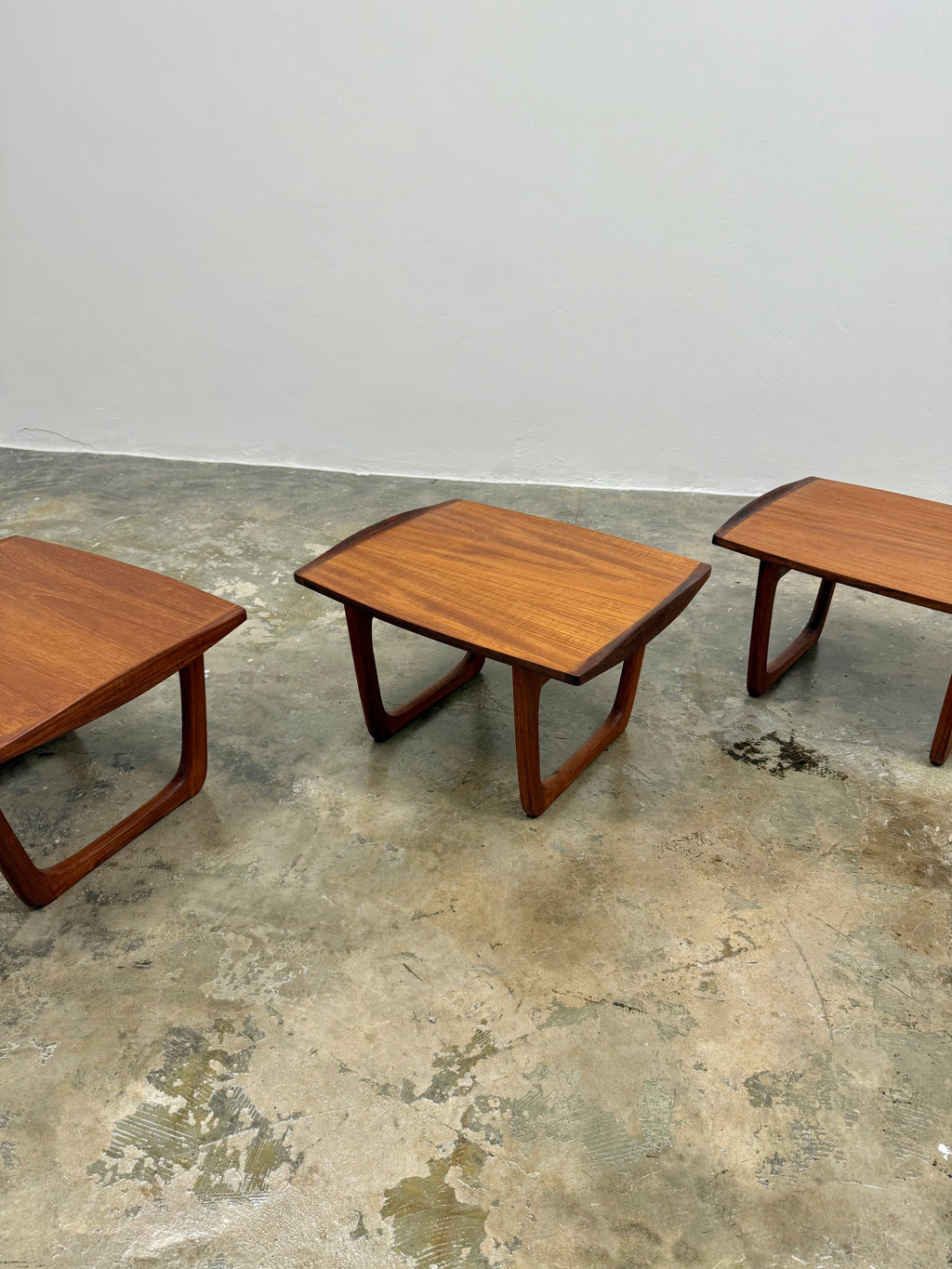 3 x DANISH TEAK SIDE TABLE SET