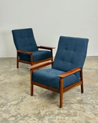 MID-CENTURY ARMCHAIR PAIR - SAPELE MAHOGANY