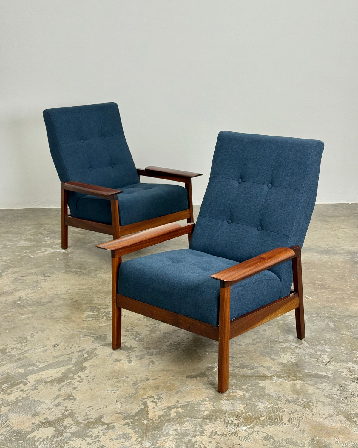 MID-CENTURY ARMCHAIR PAIR - SAPELE MAHOGANY