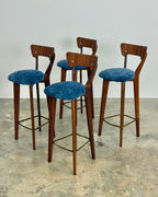 SET OF 4 X MID-CENTURY BAR STOOLS