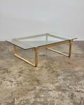 VINTAGE BRASS & GLASS COFFEE TABLE
