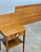 MID-CENTURY DOUBLE HEADBOARD & PEDESTALS
