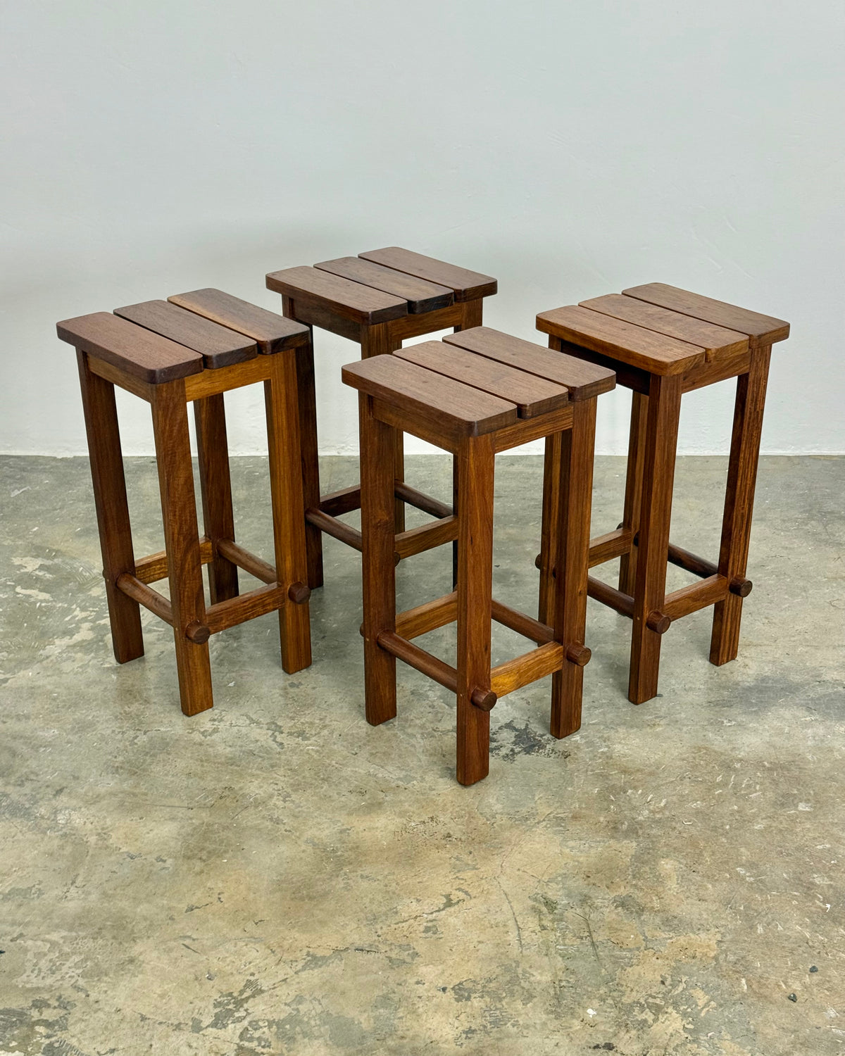 SET OF 4 X BAR STOOLS BY JOHN TABRAHAM FOR KALLENBACH