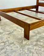 MID-CENTURY QUEEN HEADBOARD & BASE IN KIAAT