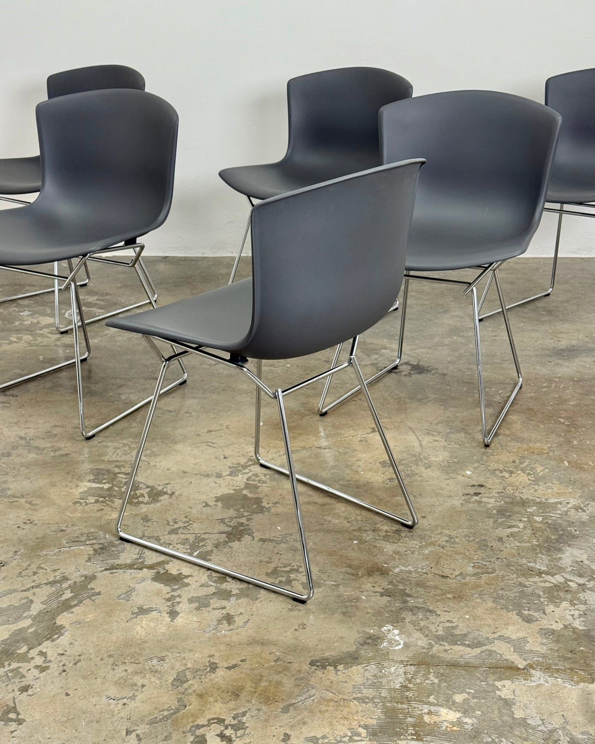 6 x ORIGINAL BERTOIA PLASTIC SIDE CHAIRS - KNOLL