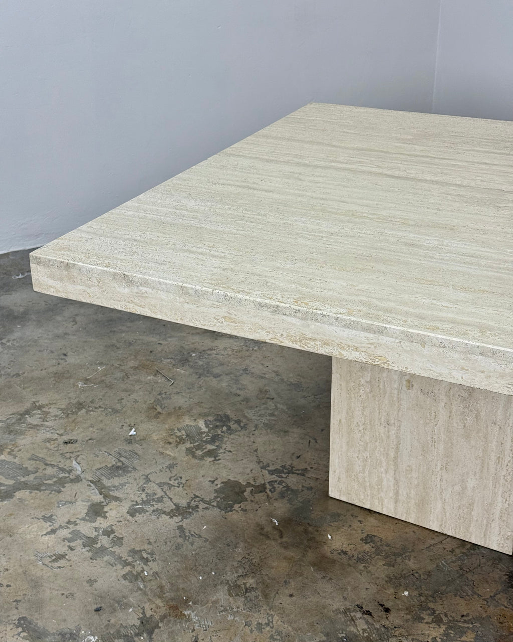 VINTAGE TRAVERTINE DINING TABLE