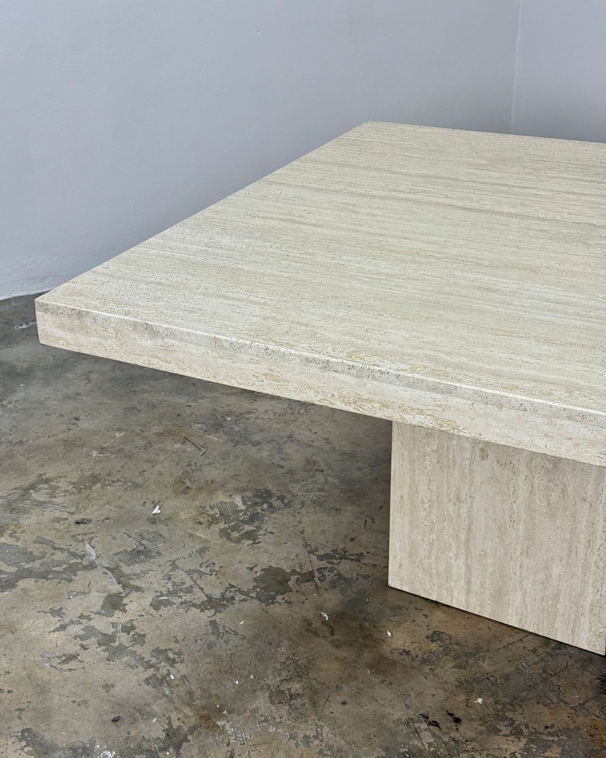 VINTAGE TRAVERTINE DINING TABLE