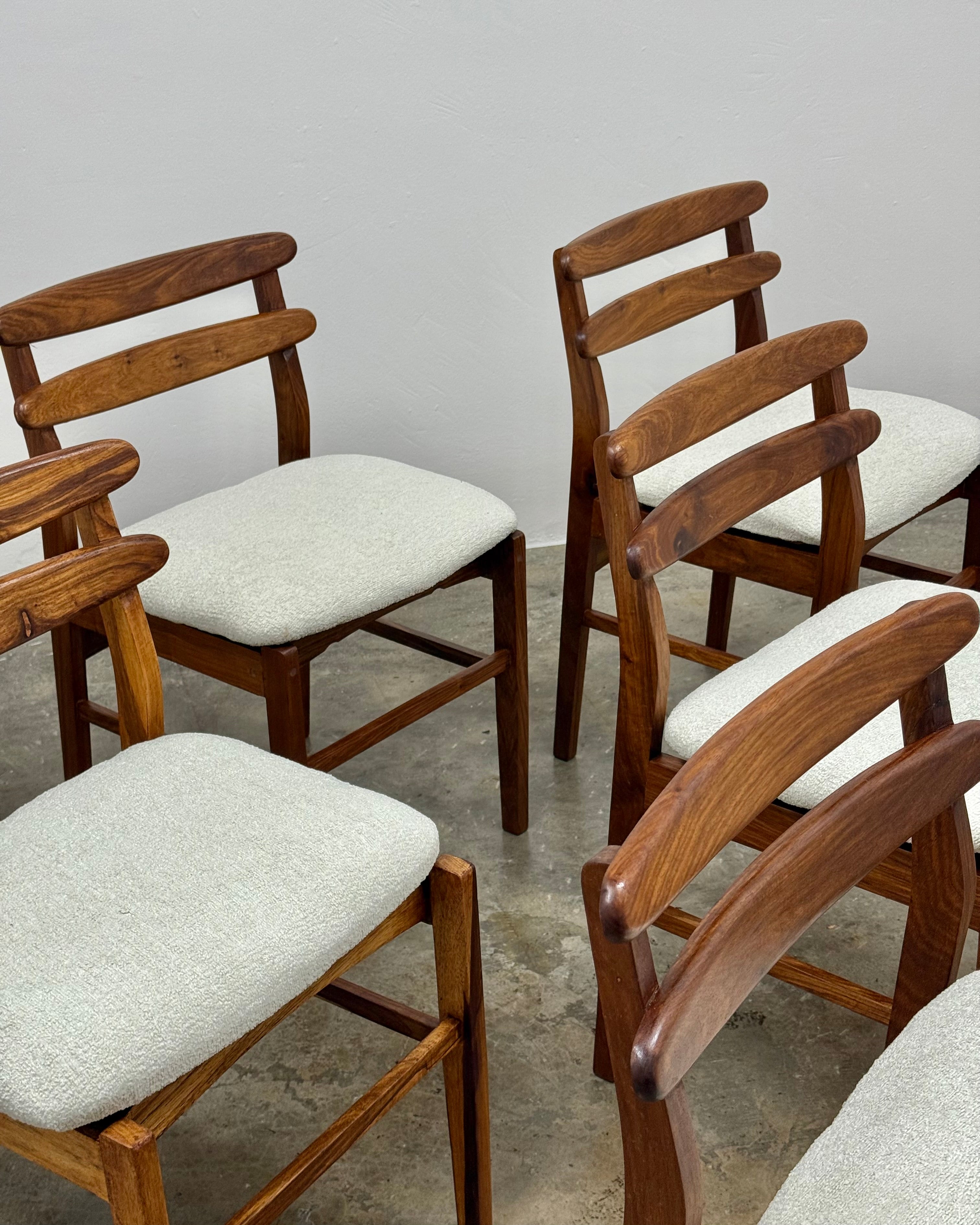 SET OF 6 X MID-CENTURY KIAAT DINING CHAIRS