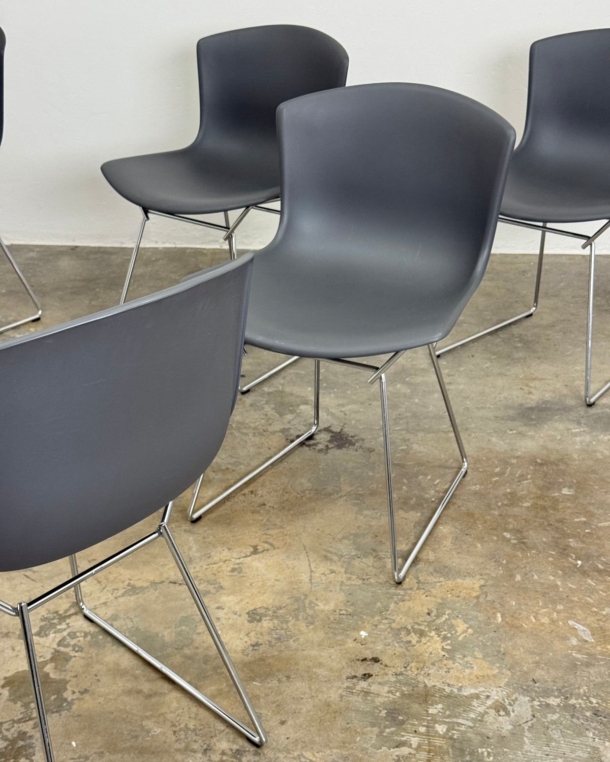 6 x ORIGINAL BERTOIA PLASTIC SIDE CHAIRS - KNOLL