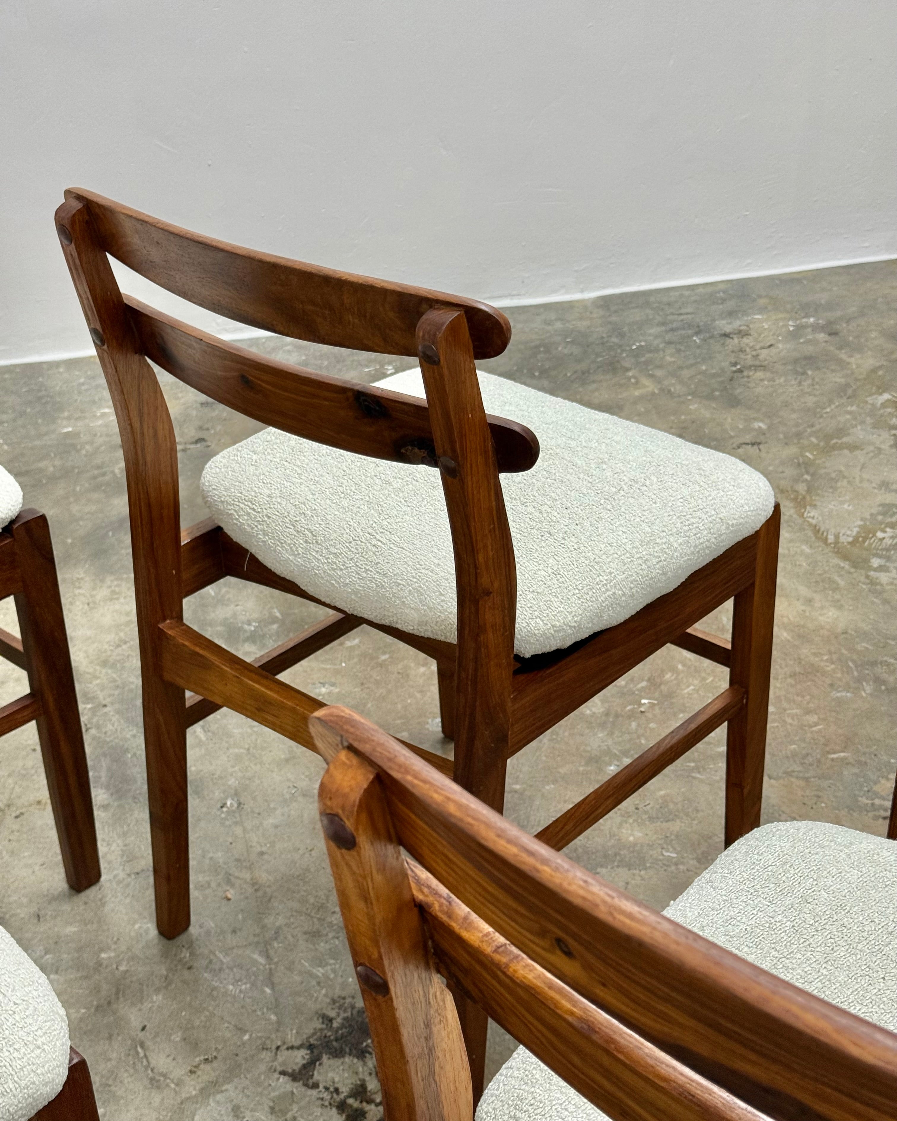 SET OF 6 X MID-CENTURY KIAAT DINING CHAIRS