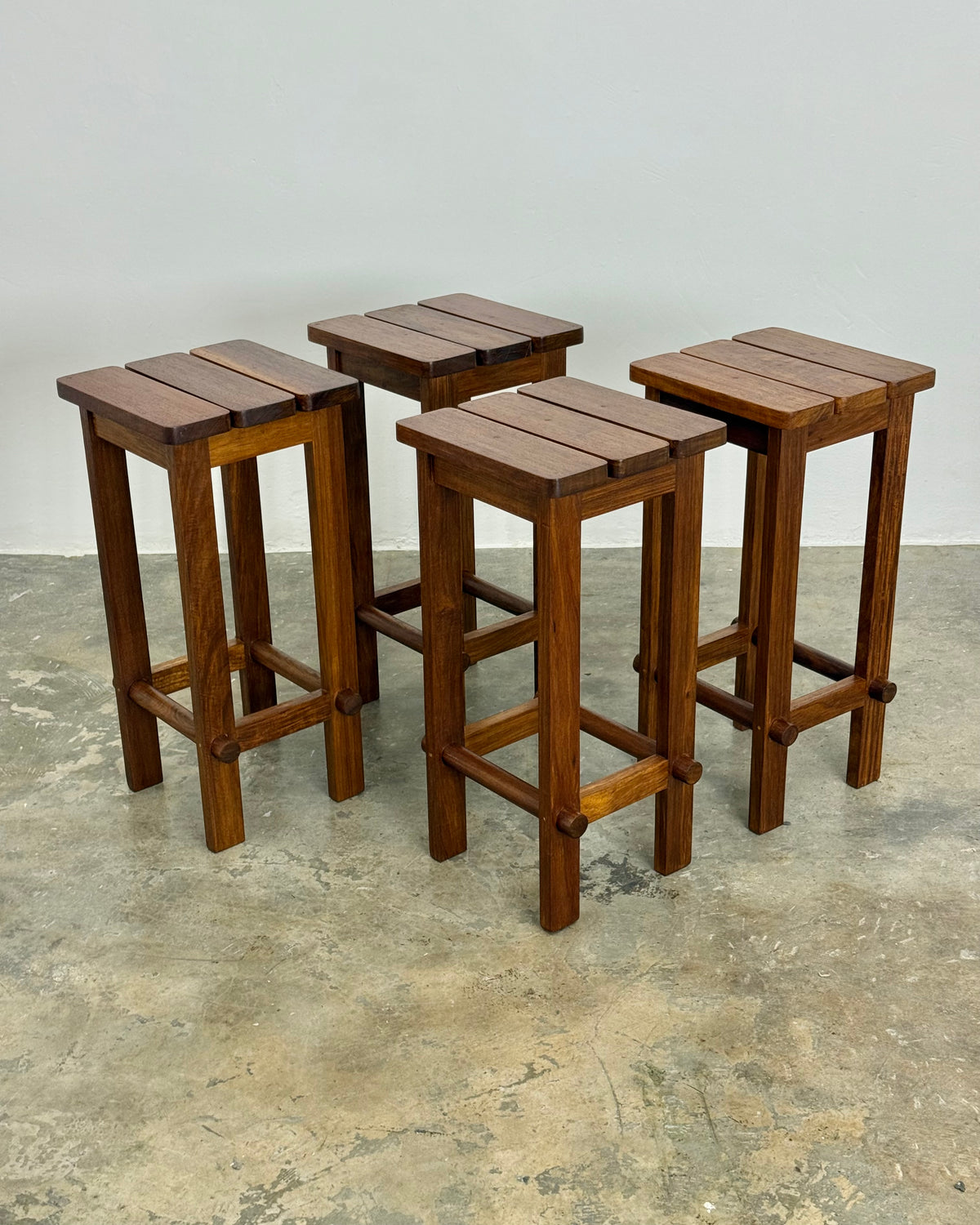 SET OF 4 X BAR STOOLS BY JOHN TABRAHAM FOR KALLENBACH
