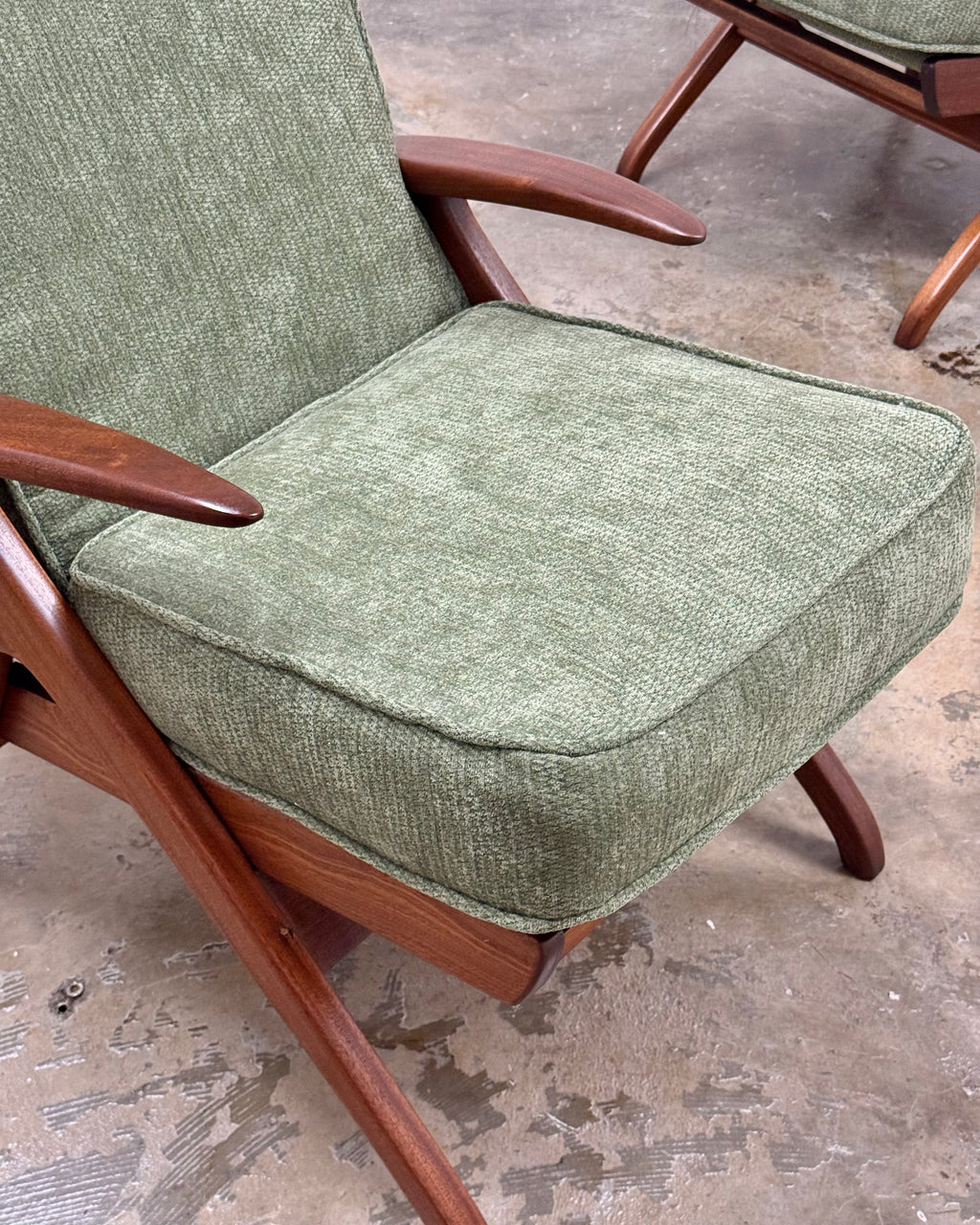 SAPELE MAHOGANY MID-CENTURY ARMCHAIR PAIR