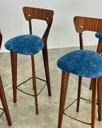 SET OF 4 X MID-CENTURY BAR STOOLS