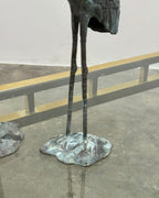 PAIR OF SOLID BRASS LOVE CRANES