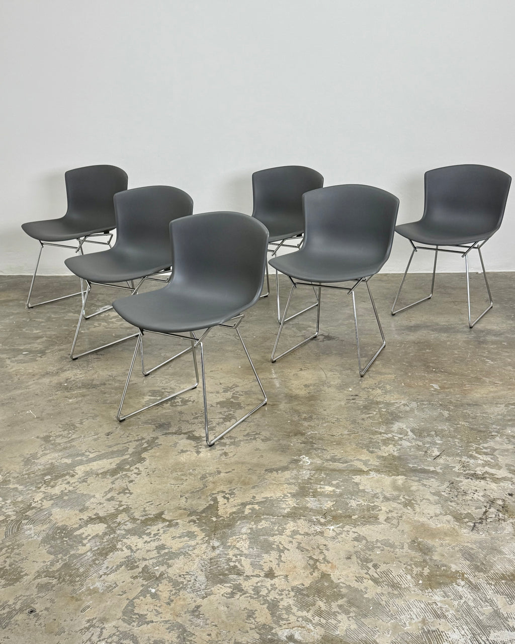 6 x ORIGINAL BERTOIA PLASTIC SIDE CHAIRS - KNOLL
