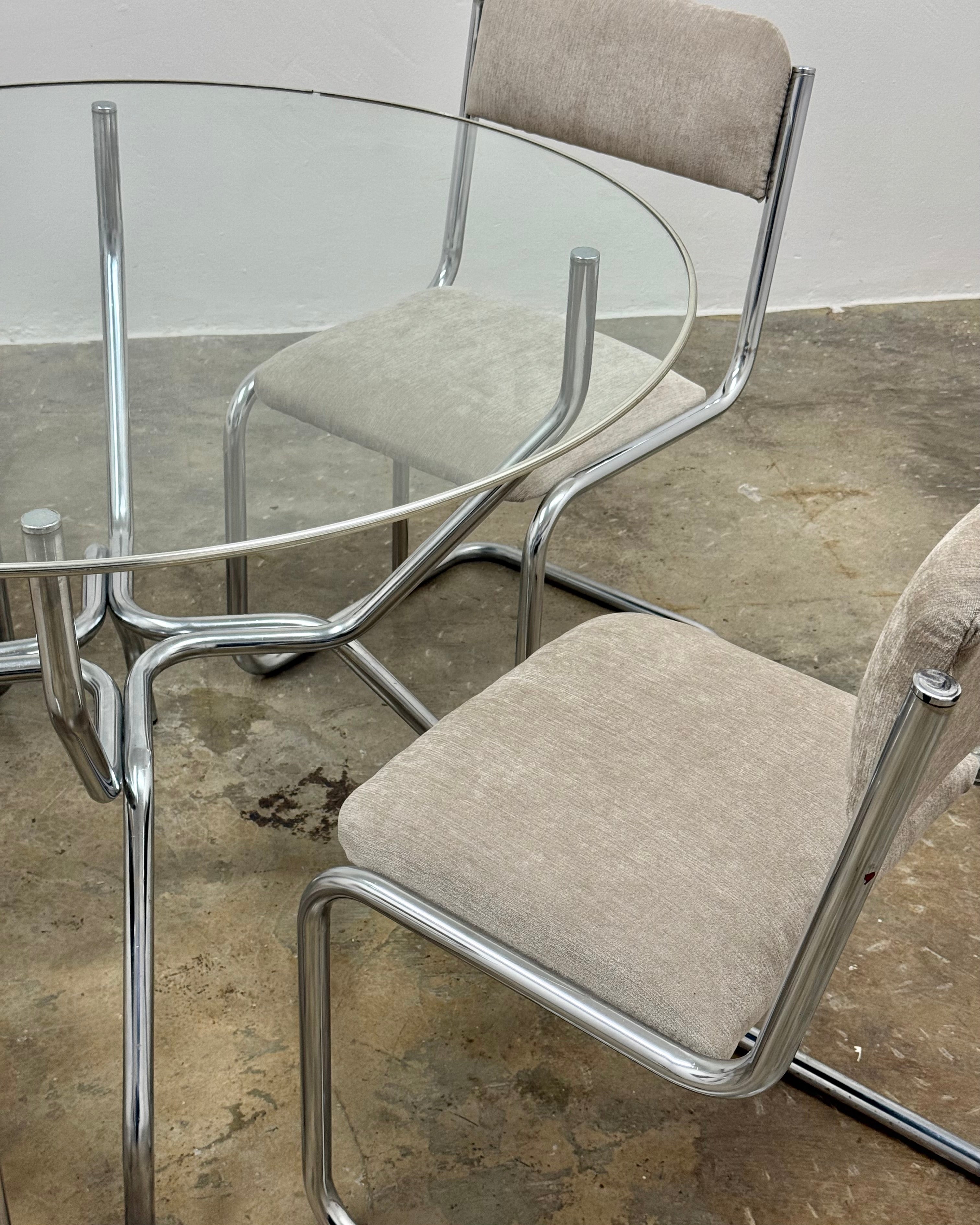 RETRO CHROME 4 SEATER DINING SET