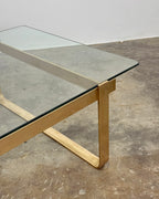 VINTAGE BRASS & GLASS COFFEE TABLE