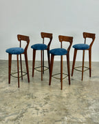 SET OF 4 X MID-CENTURY BAR STOOLS