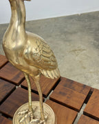 PAIR OF VINTAGE SOLID BRASS HERONS