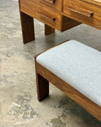 MID-CENTURY DRESSING TABLE & STOOL IN KIAAT