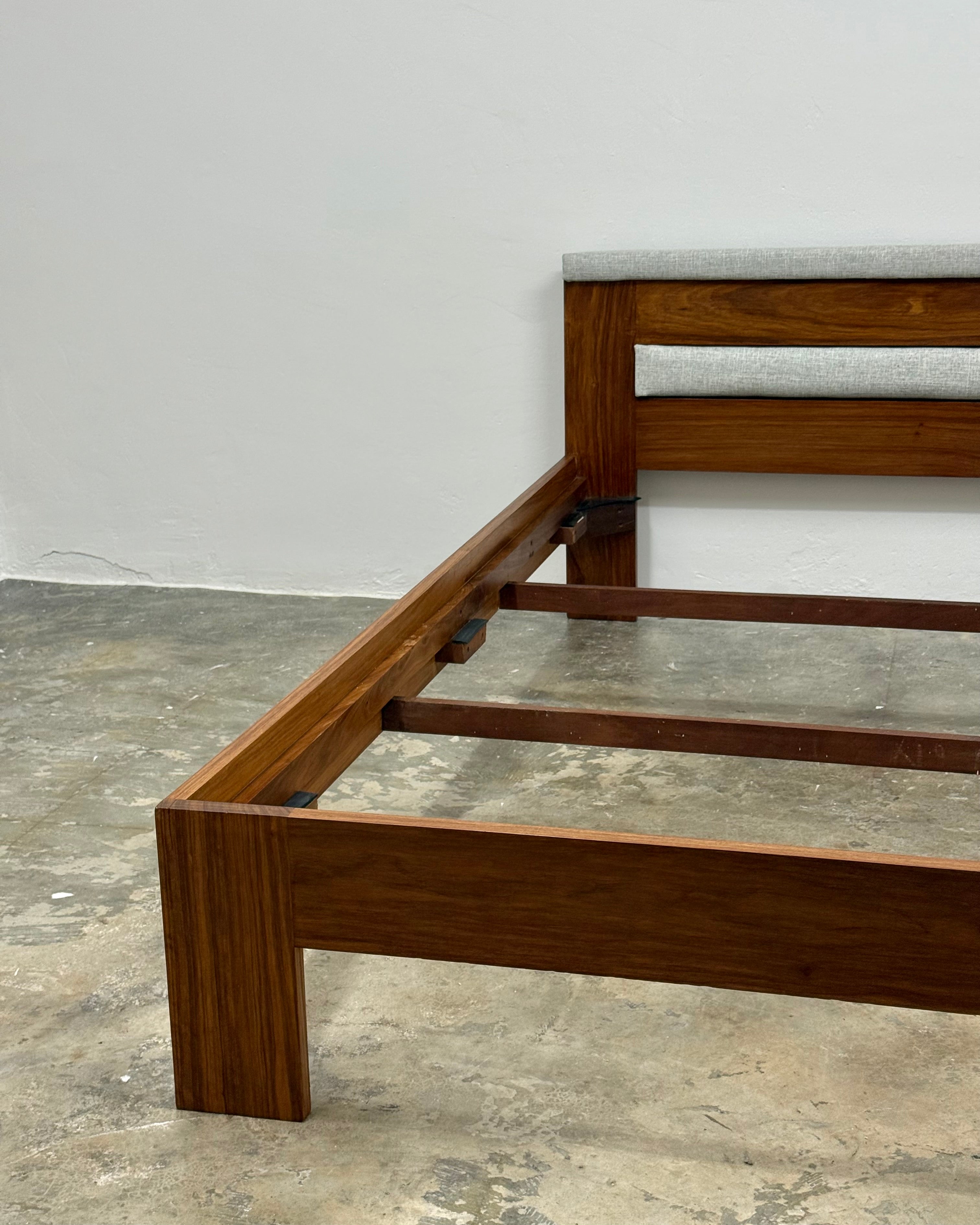 MID-CENTURY QUEEN HEADBOARD & BASE IN KIAAT