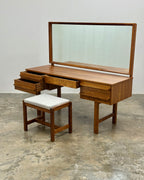 MID-CENTURY DRESSING TABLE & STOOL