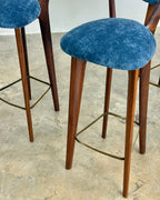 SET OF 4 X MID-CENTURY BAR STOOLS