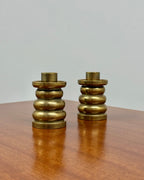 PAIR OF SOLID BRASS CANDLE HOLDERS