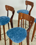 SET OF 4 X MID-CENTURY BAR STOOLS