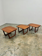 3 x DANISH TEAK SIDE TABLE SET