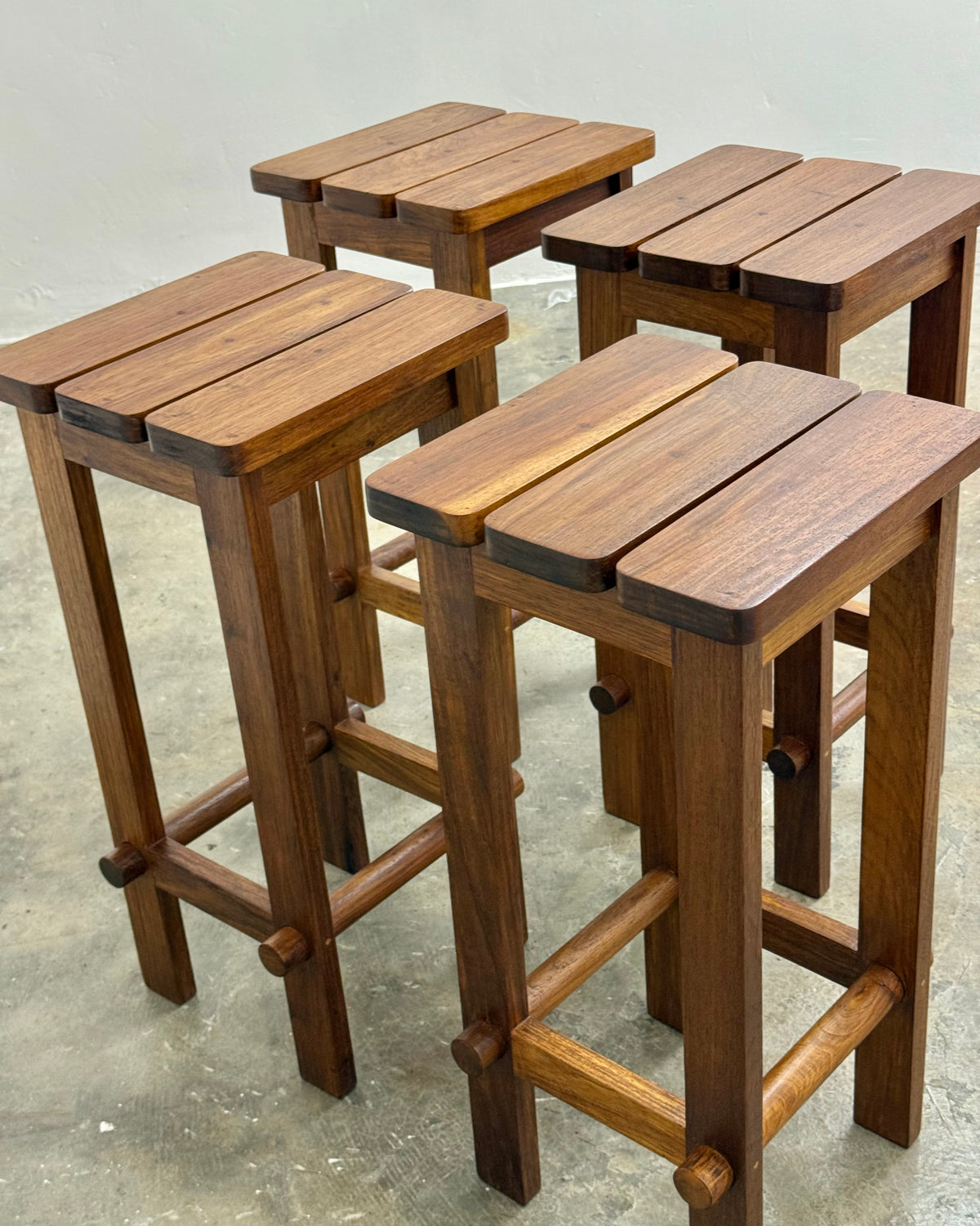 SET OF 4 X BAR STOOLS BY JOHN TABRAHAM FOR KALLENBACH
