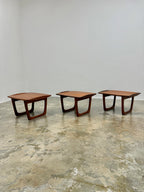 3 x DANISH TEAK SIDE TABLE SET