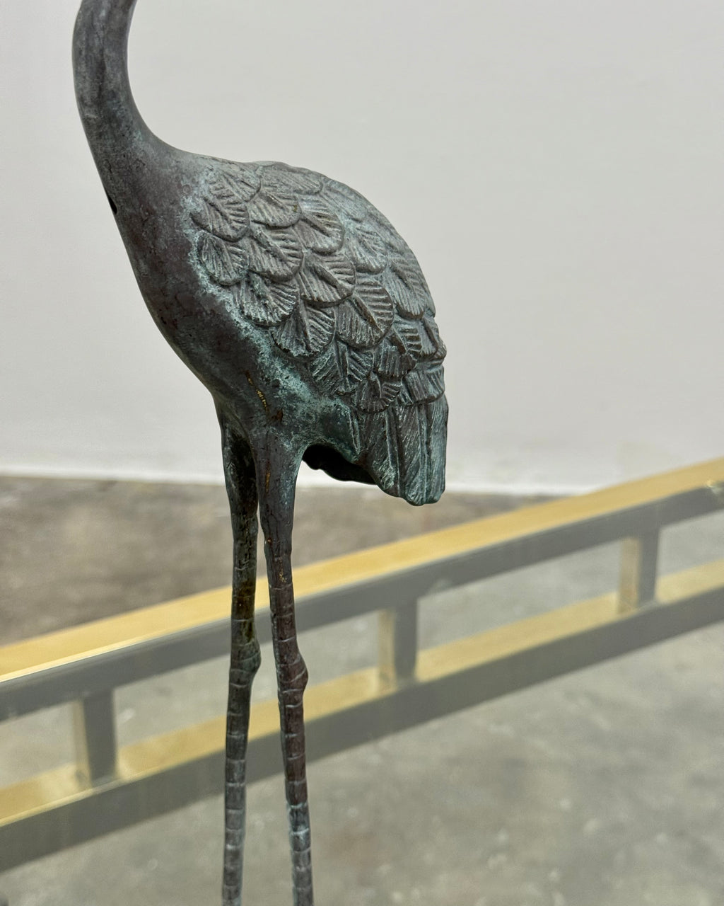 PAIR OF SOLID BRASS LOVE CRANES