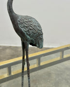 PAIR OF SOLID BRASS LOVE CRANES