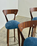 SET OF 4 X MID-CENTURY BAR STOOLS