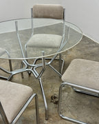 RETRO CHROME 4 SEATER DINING SET