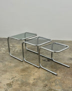 RETRO SET OF 3 CHROME NESTING TABLES