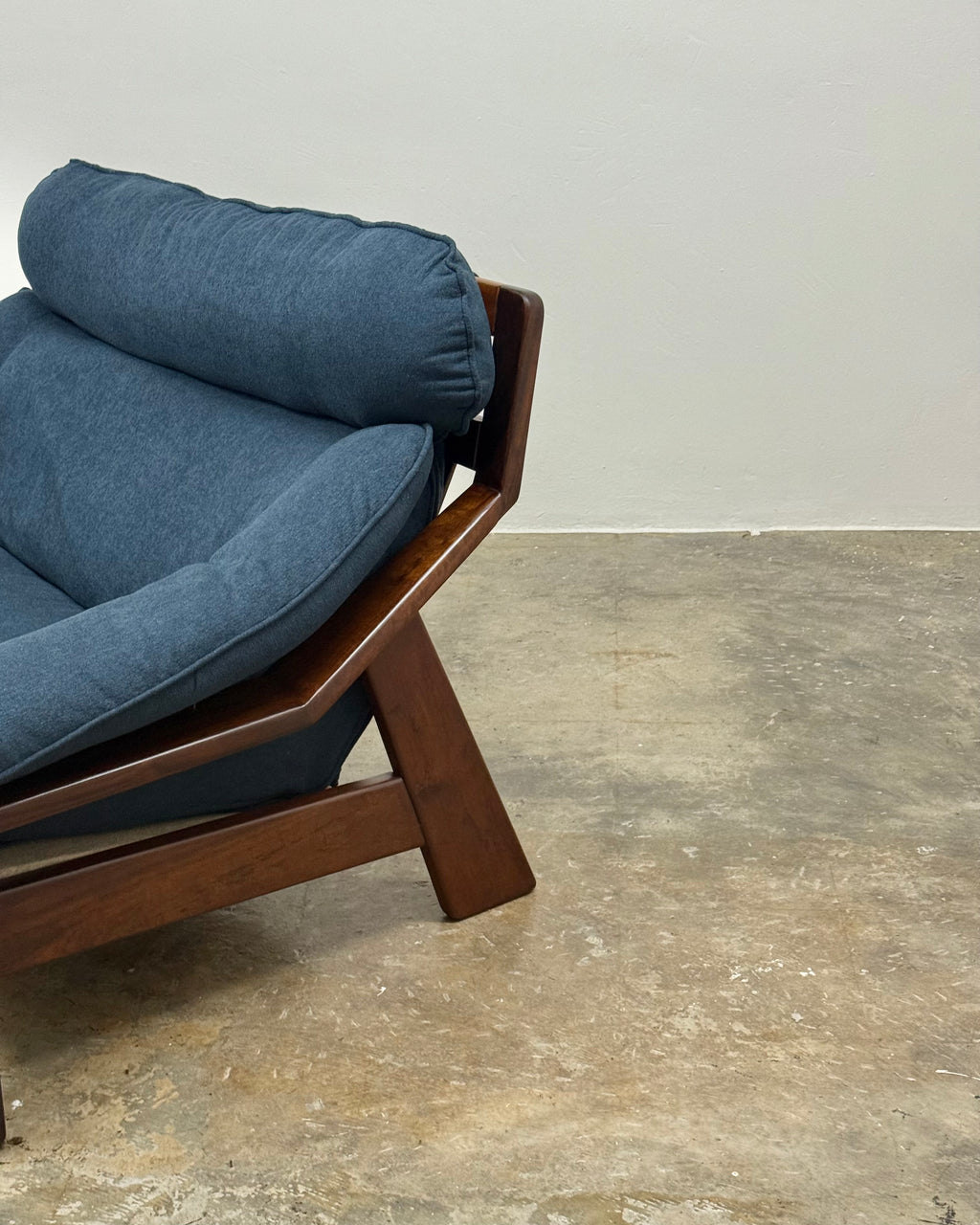 MID-CENTURY IMBUIA TWO SEATER SOFA