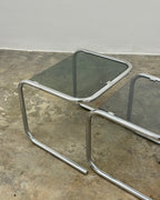 RETRO SET OF 3 CHROME NESTING TABLES