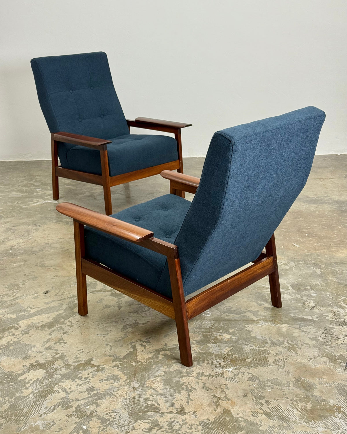 MID-CENTURY ARMCHAIR PAIR - SAPELE MAHOGANY