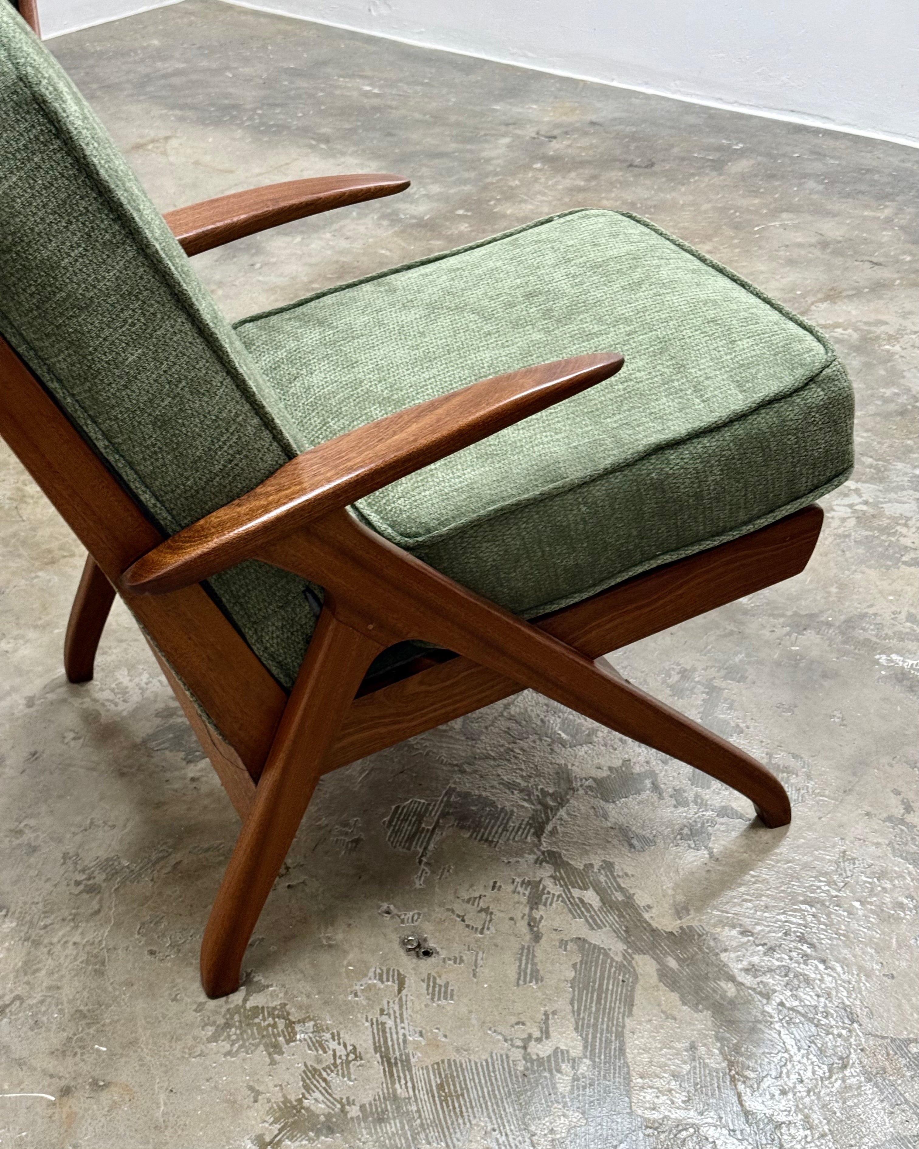 SAPELE MAHOGANY MID-CENTURY ARMCHAIR PAIR
