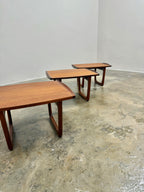 3 x DANISH TEAK SIDE TABLE SET