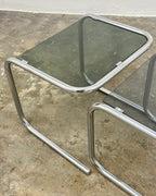 RETRO SET OF 3 CHROME NESTING TABLES