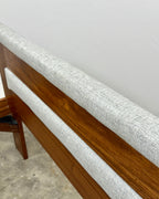MID-CENTURY QUEEN HEADBOARD & BASE IN KIAAT