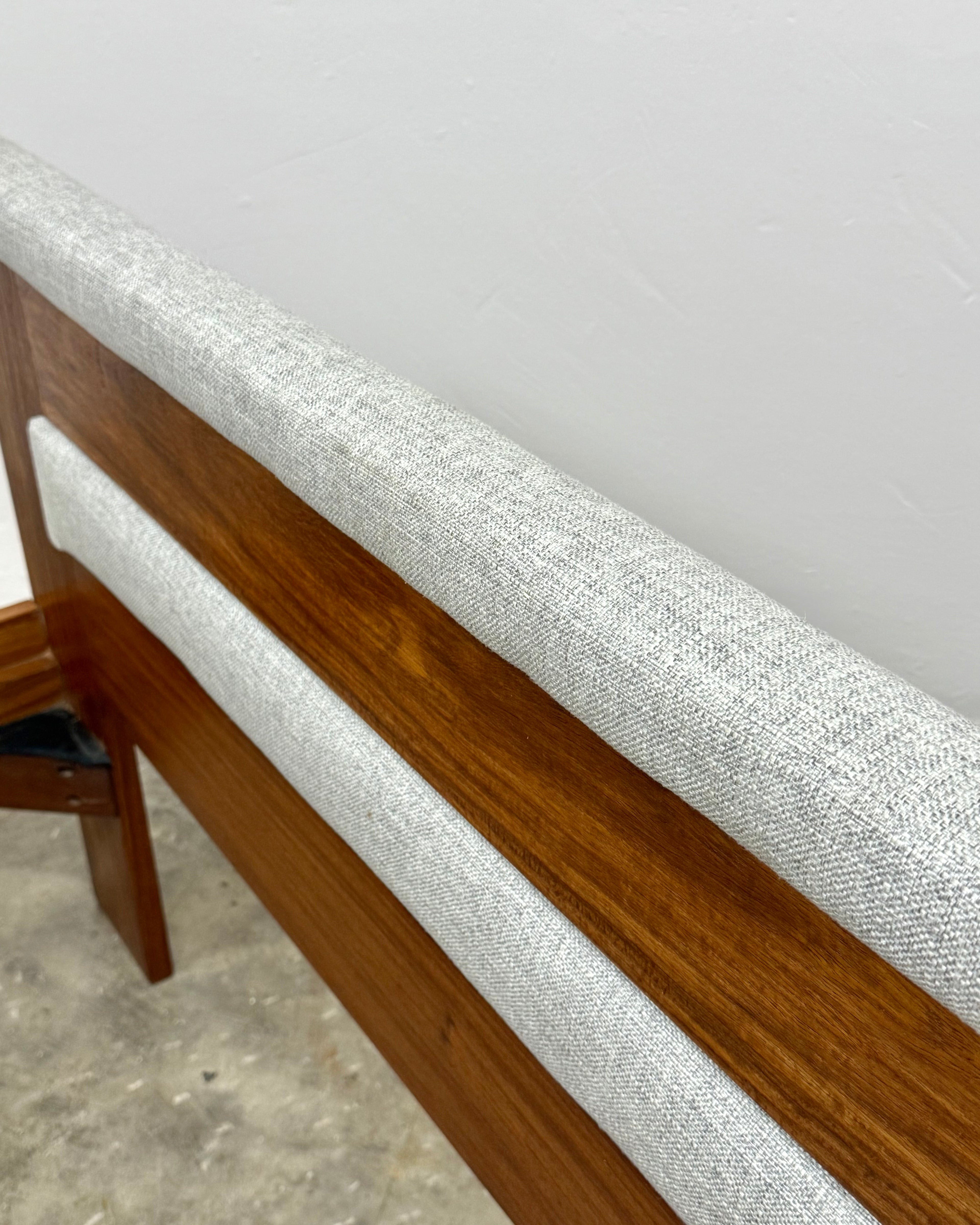 MID-CENTURY QUEEN HEADBOARD & BASE IN KIAAT