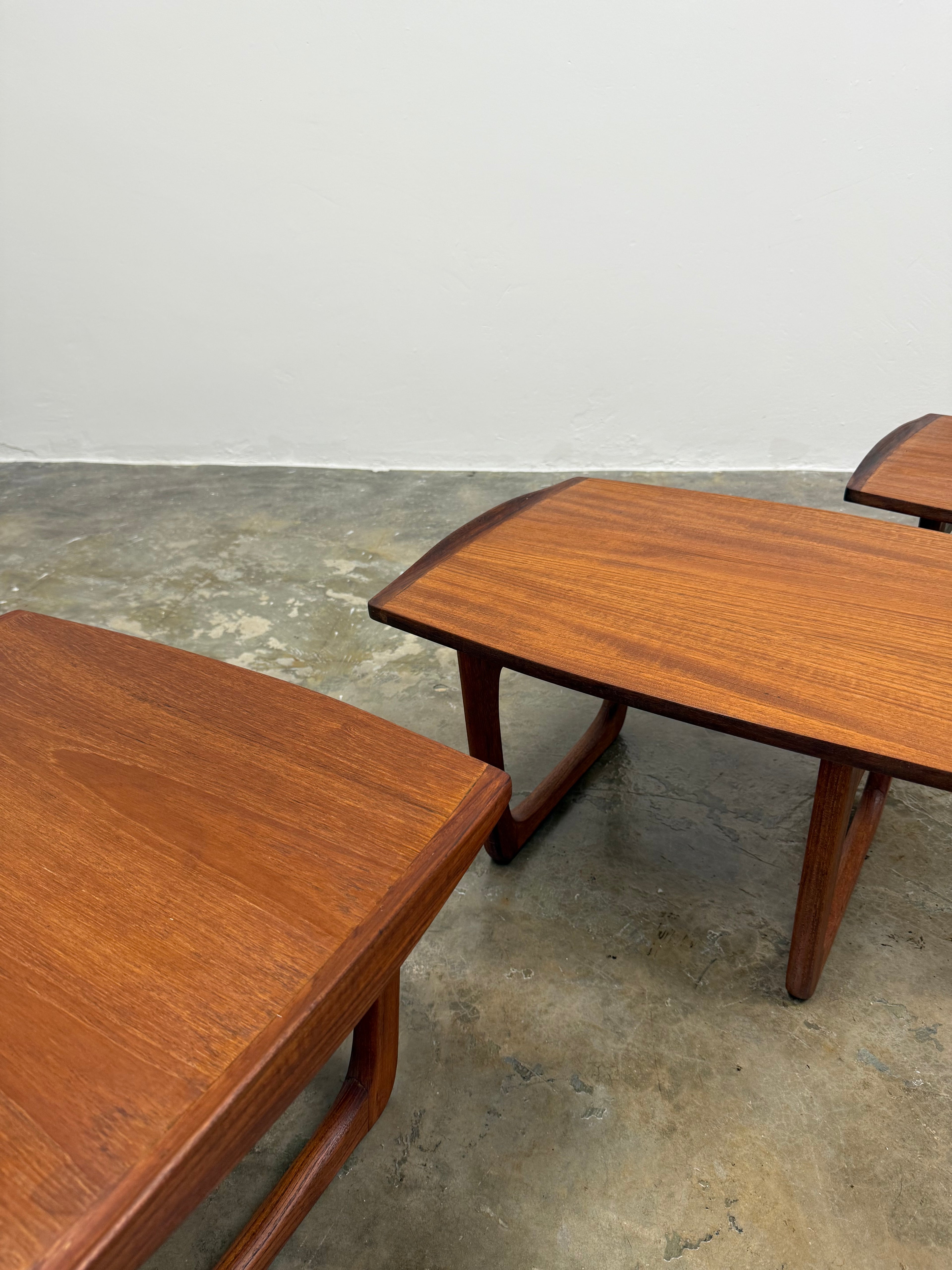 3 x DANISH TEAK SIDE TABLE SET