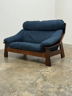 MID-CENTURY IMBUIA TWO SEATER SOFA