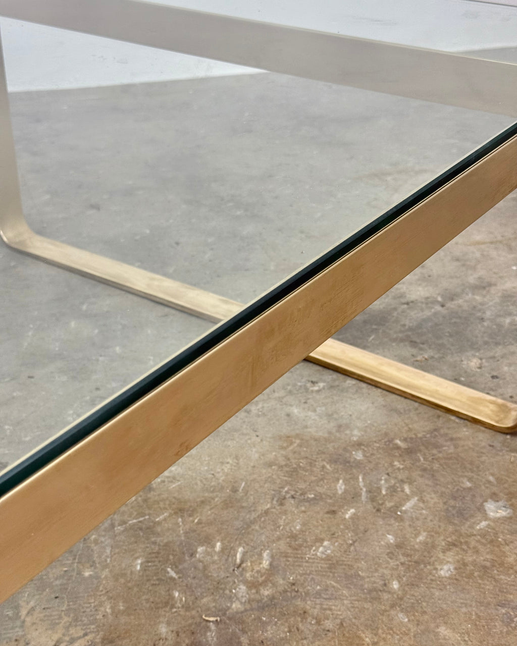 VINTAGE BRASS & GLASS COFFEE TABLE