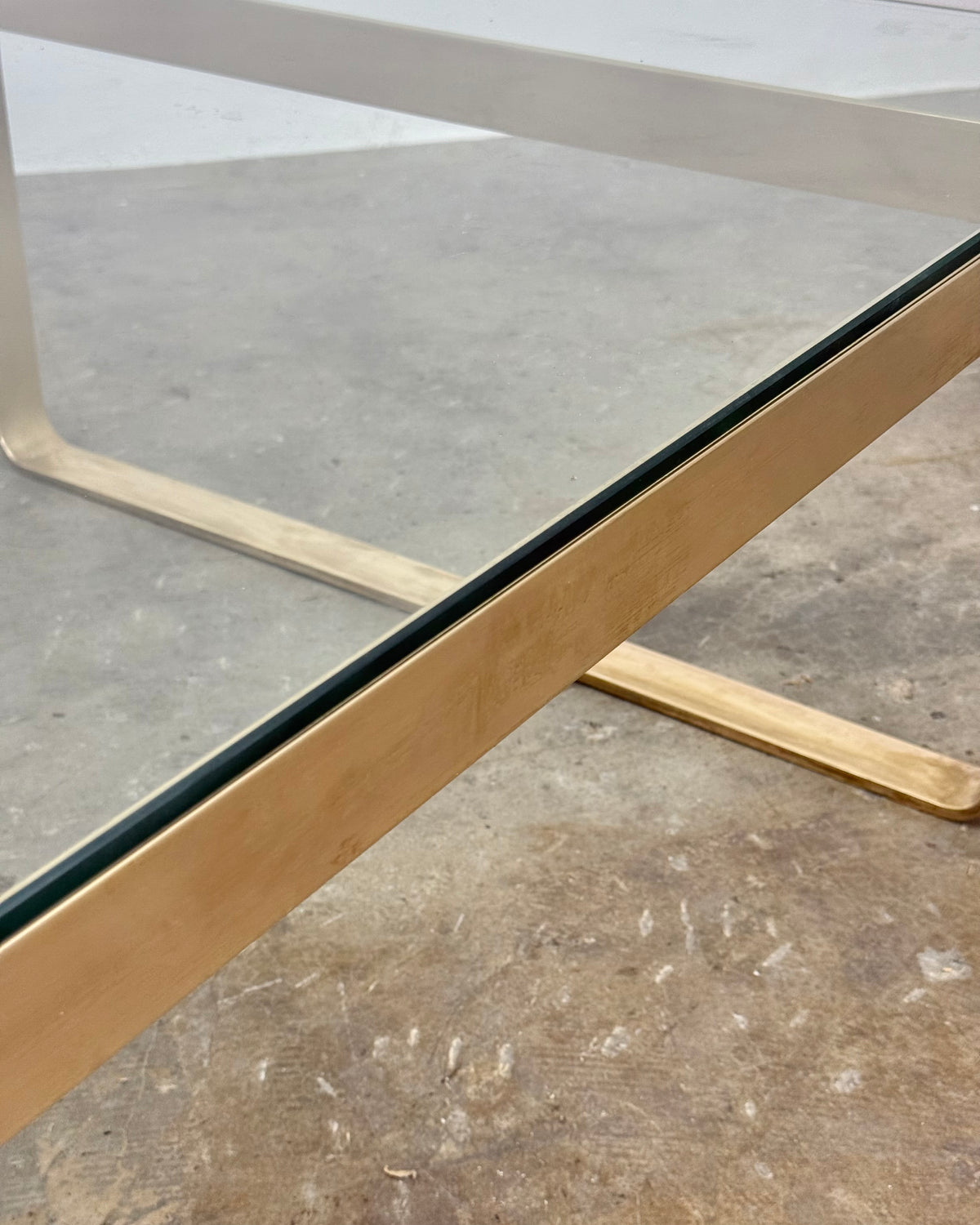 VINTAGE BRASS & GLASS COFFEE TABLE